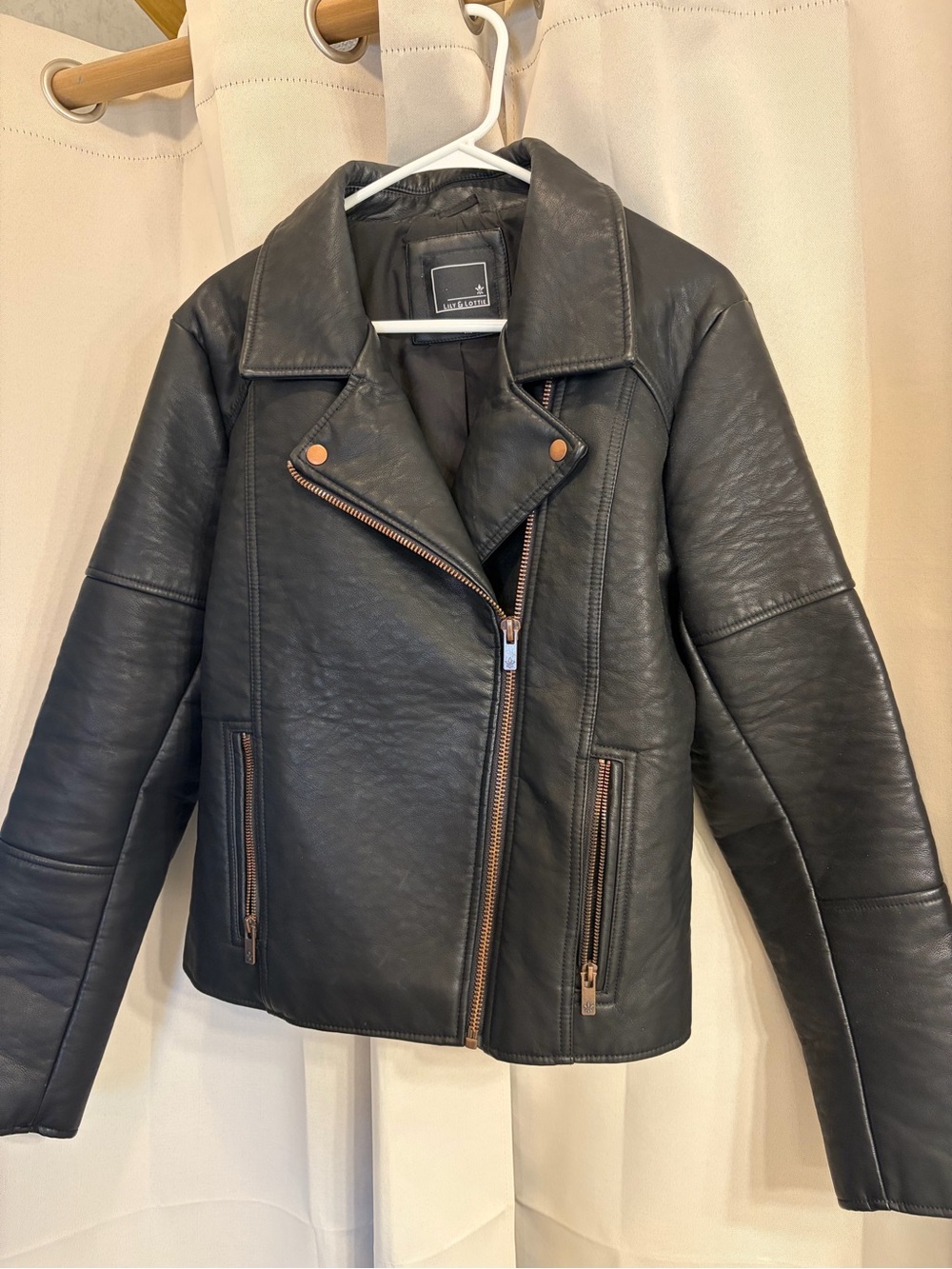 Lily & Lottie Women’s 2XL Black Faux Leather Moto Jacket